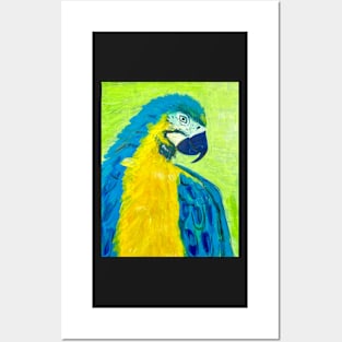 Acrylic painting of a colorful parrot Posters and Art